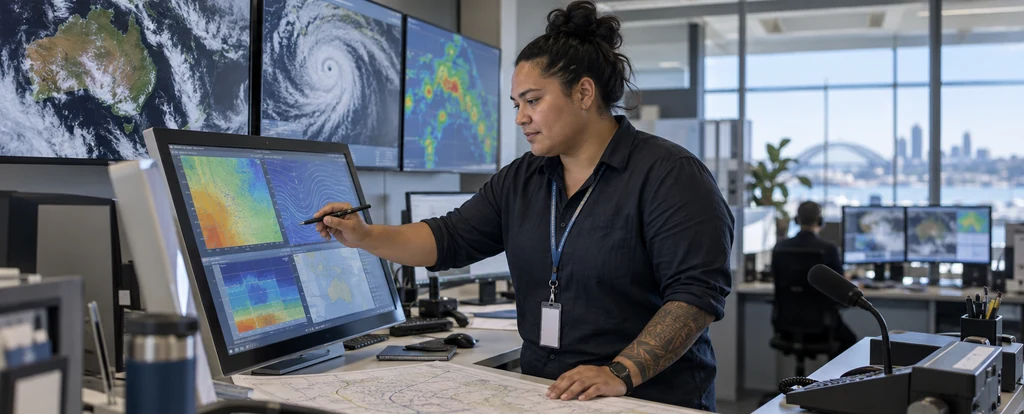 Illustration of a person working as a meteorologist