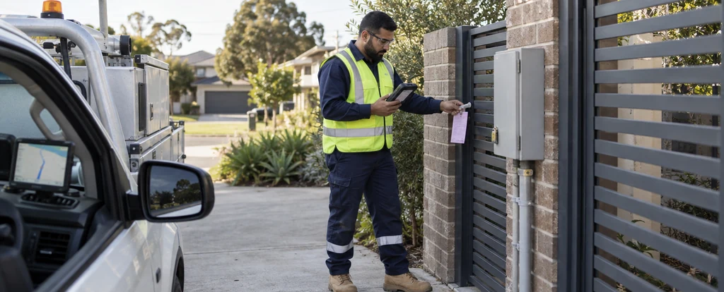 Illustration of a person working as a meter reader