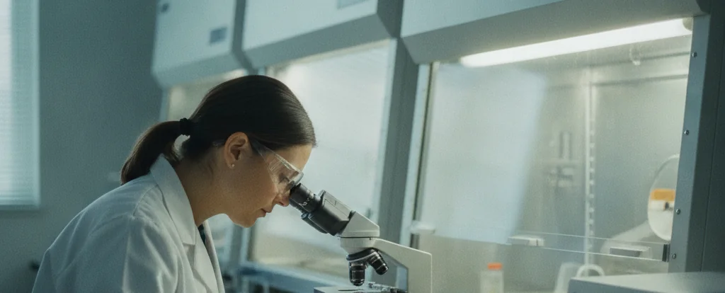 Illustration of a person working as a microbiologist