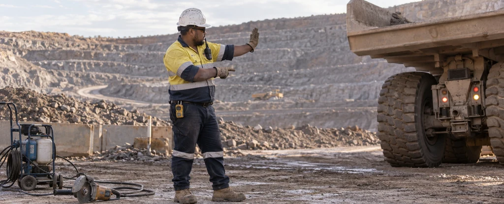 Illustration of a person working as a mining labourer