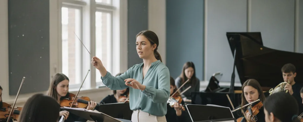 Illustration of a person working as a music teacher