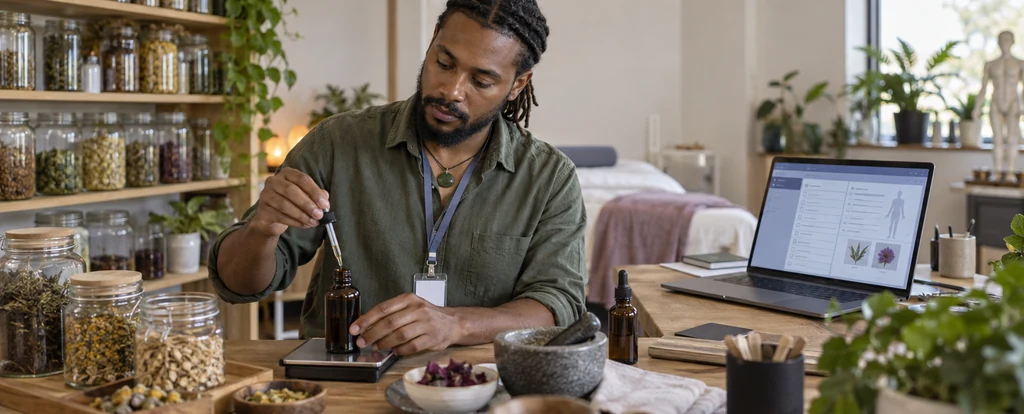 Illustration of a person working as a naturopath