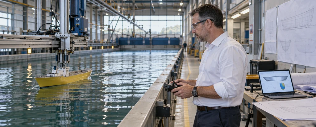 Illustration of a person working as a naval architect