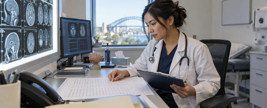 Illustration of a person working as a neurologist