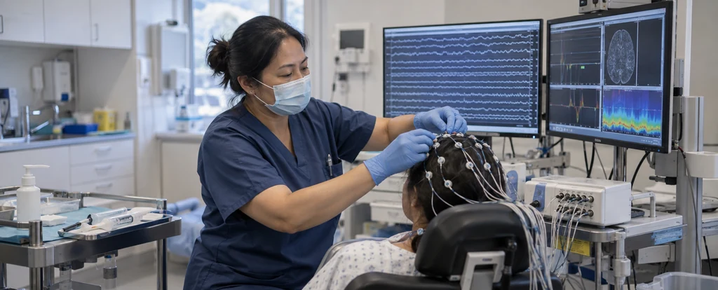 Illustration of a person working as a neurophysiology scientist