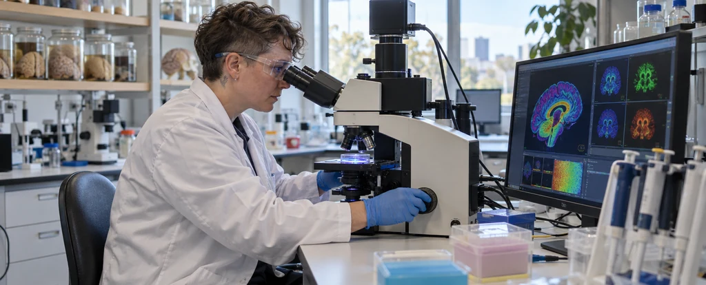 Illustration of a person working as a neuroscientist