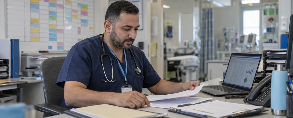 Illustration of a person working as a nurse manager