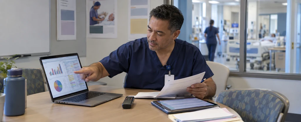 Illustration of a person working as a nurse researcher