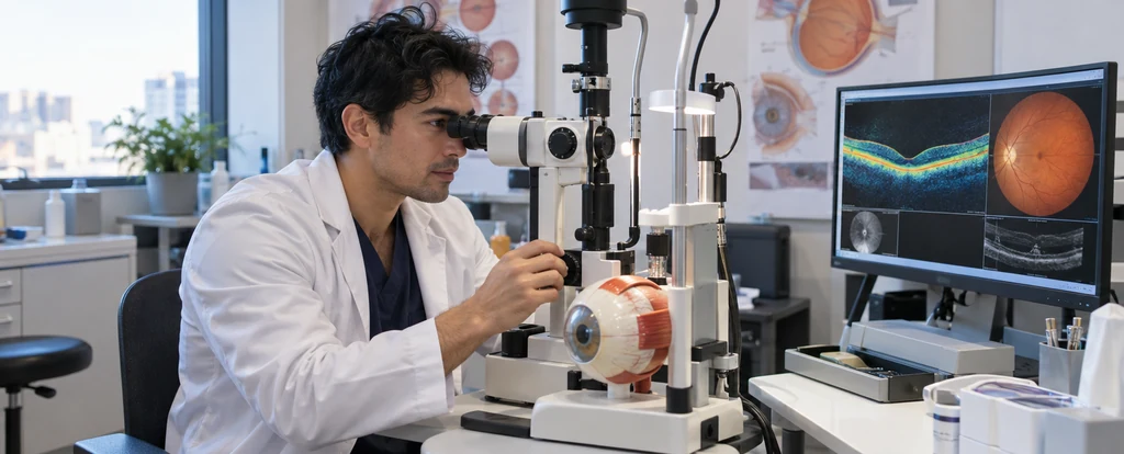 Illustration of a person working as an ophthalmologist