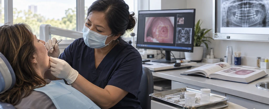 Illustration of a person working as an oral medicine specialist