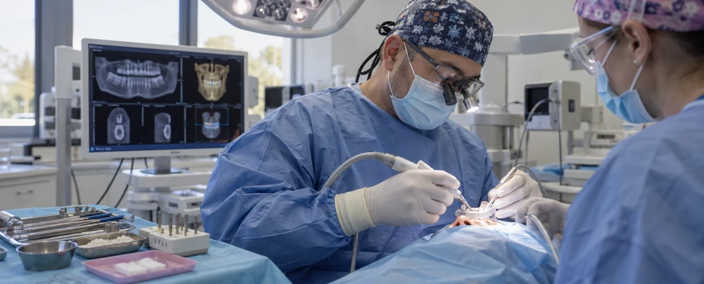 Illustration of a person working as an oral surgeon