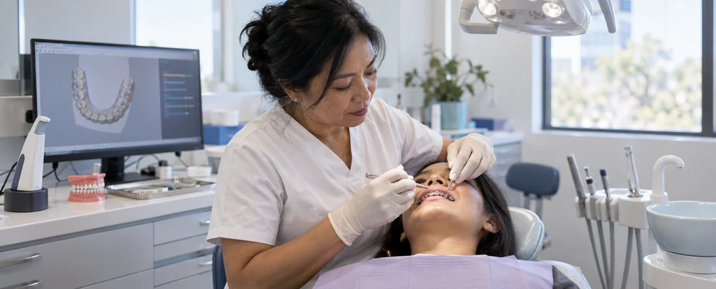 Illustration of a person working as an orthodontist