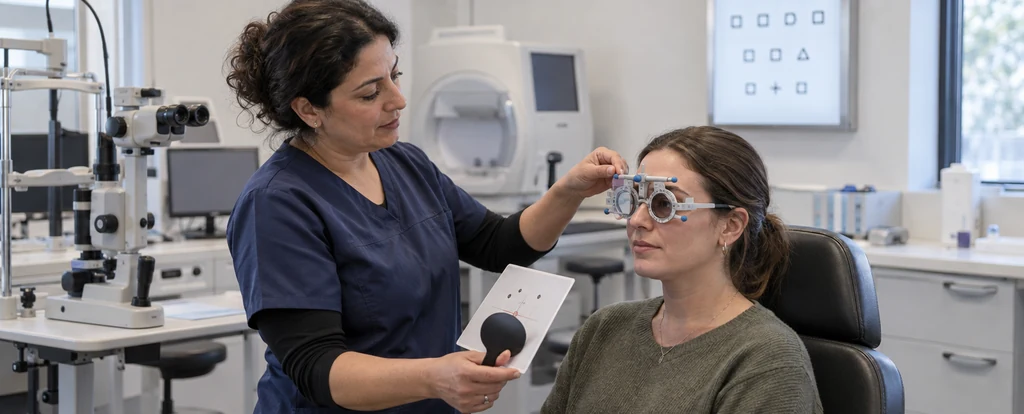 Illustration of a person working as an orthoptist