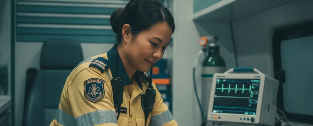 Illustration of a person working as a paramedic