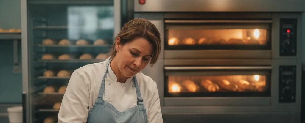 Illustration of a person working as a pastry chef