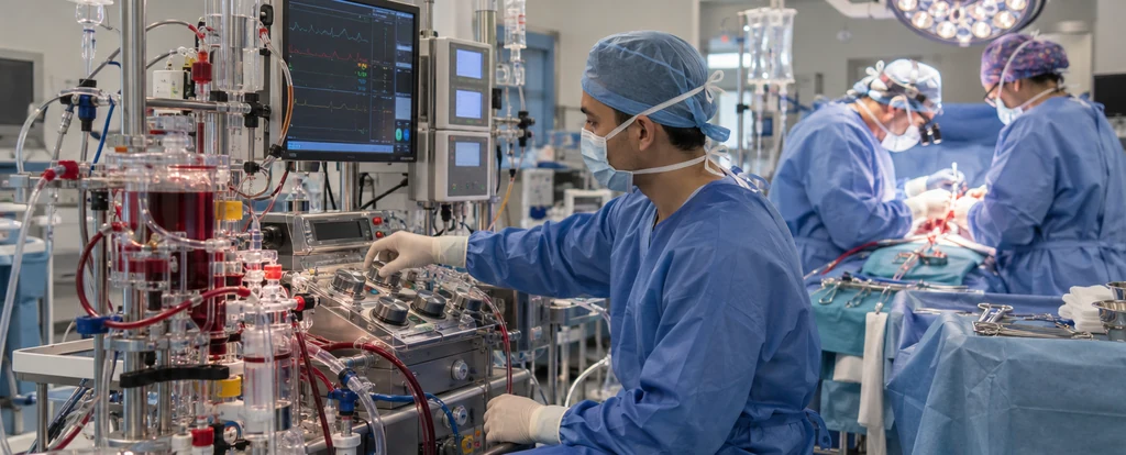 Illustration of a person working as a perfusionist