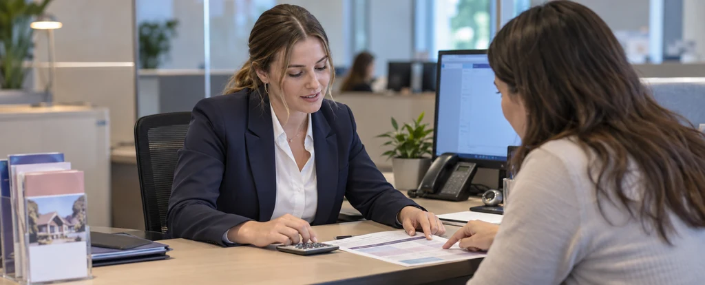 Illustration of a person working as a personal banker