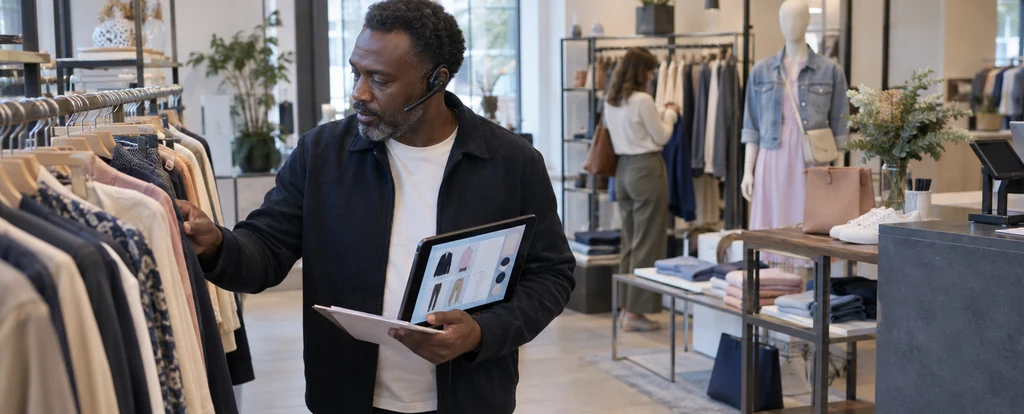 Illustration of a person working as a personal shopper