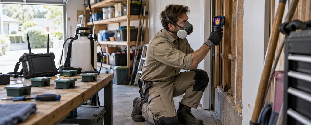 Illustration of a person working as a pest controller