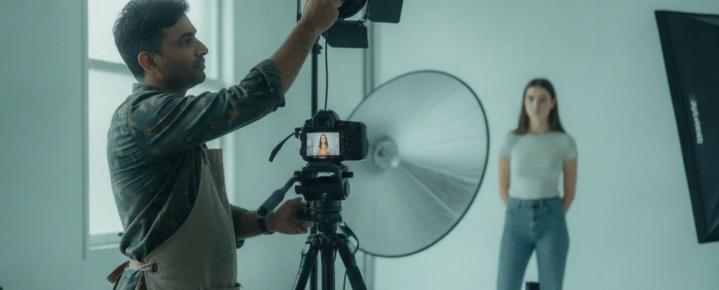 Illustration of a person working as a photographer