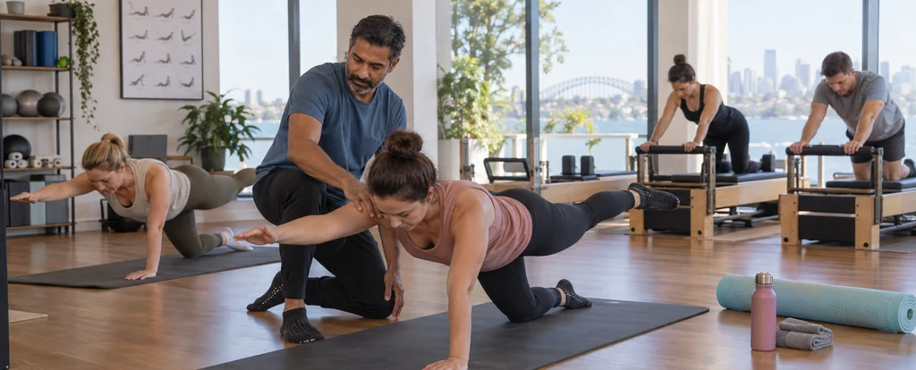 Illustration of a person working as a pilates instructor