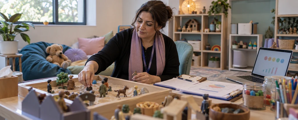 Illustration of a person working as a play therapist