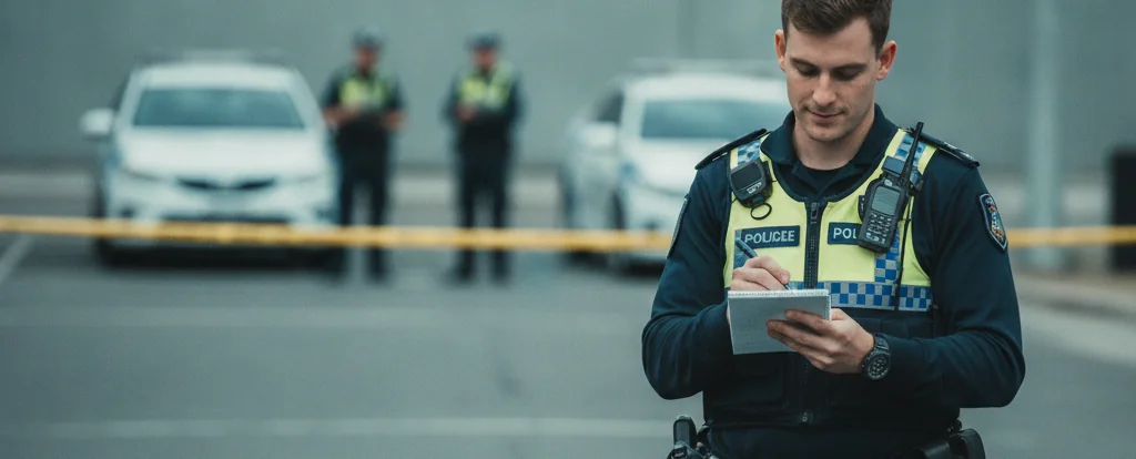 Illustration of a person working as a police officer