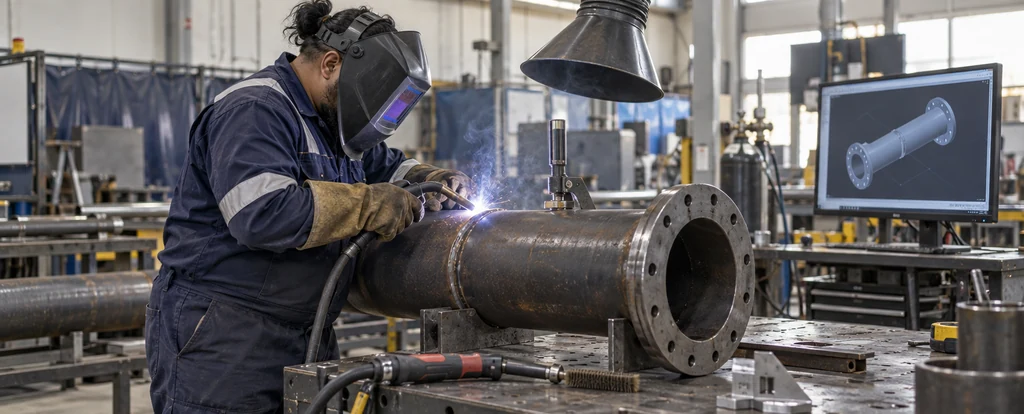 Illustration of a person working as a pressure welder