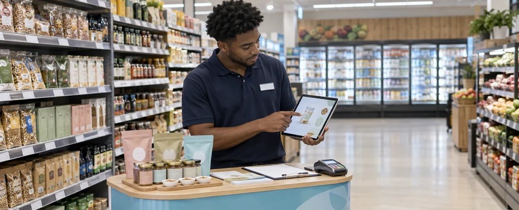 Illustration of a person working as a product demonstrator