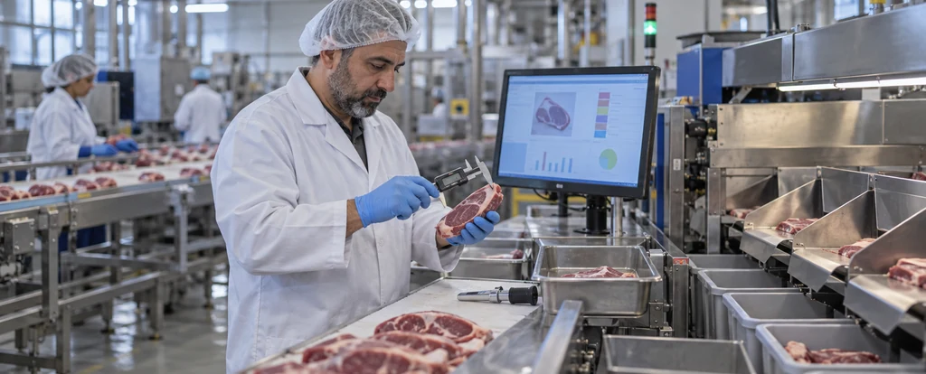 Illustration of a person working as a product grader