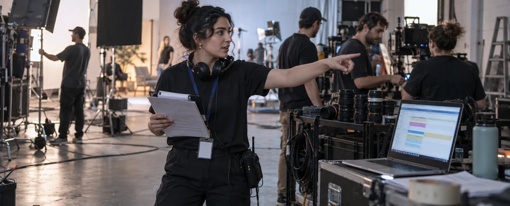 Illustration of a person working as a production assistant