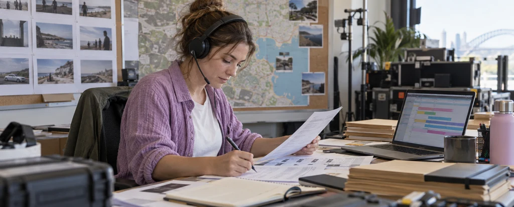 Illustration of a person working as a production coordinator
