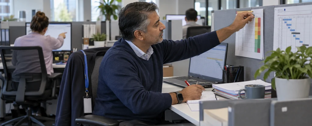 Illustration of a person working as a project administrator
