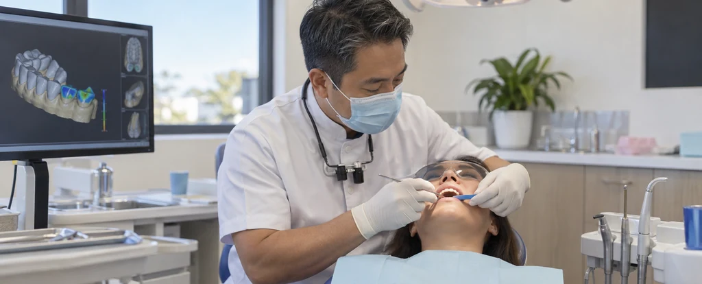 Illustration of a person working as a prosthodontist