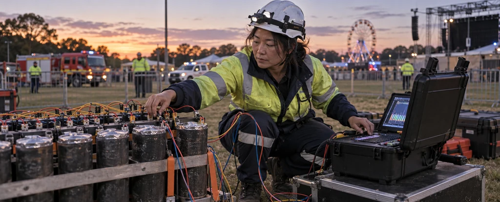 Illustration of a person working as a pyrotechnician