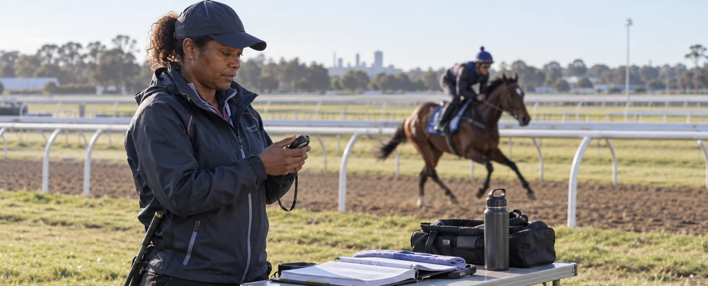 Illustration of a person working as a racehorse trainer