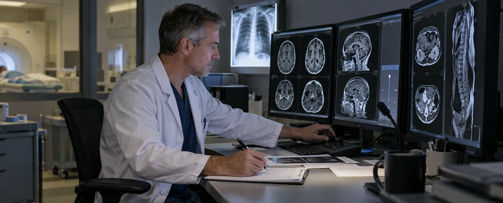 Illustration of a person working as a radiologist