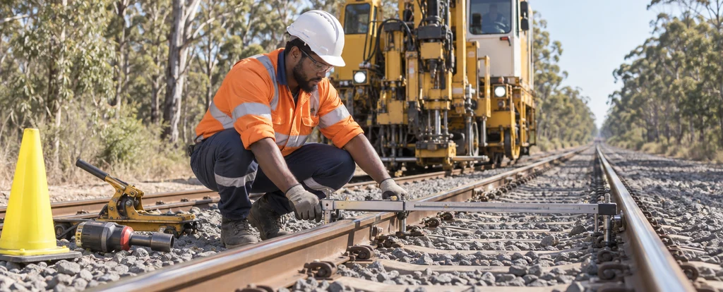 Illustration of a person working as a railway track worker