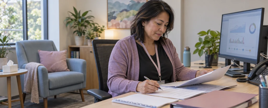 Illustration of a person working as a rehabilitation counsellor