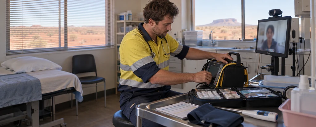 Illustration of a person working as a remote area nurse