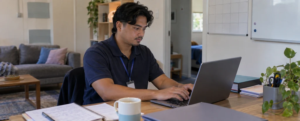 Illustration of a person working as a residential youth worker