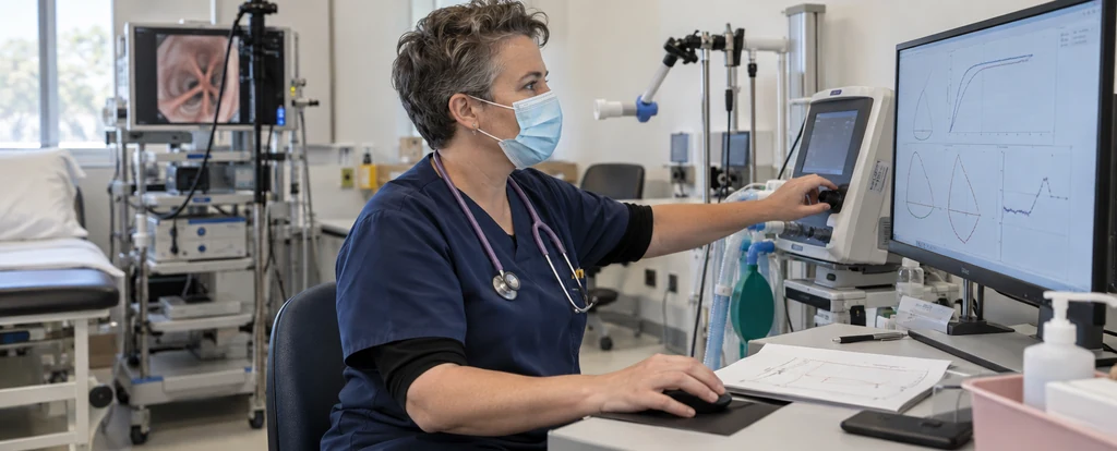 Illustration of a person working as a respiratory physician