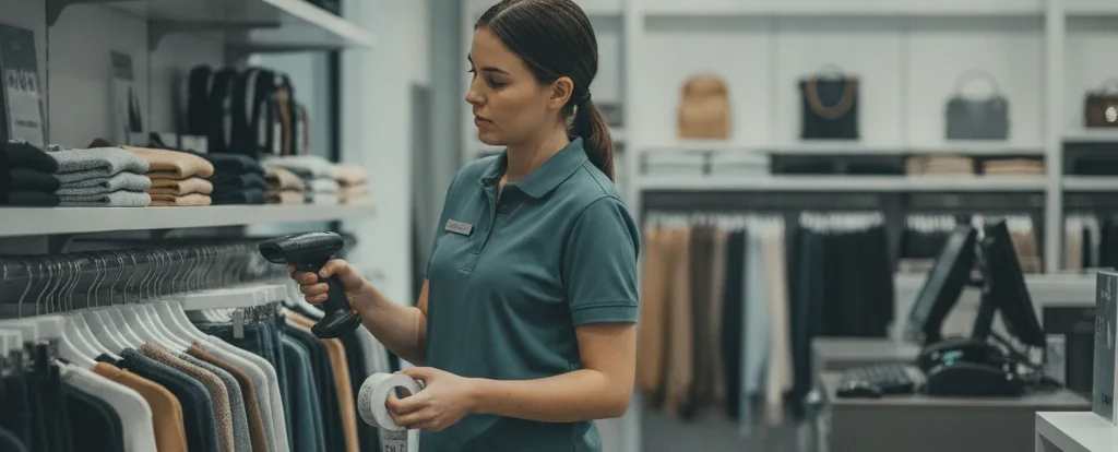 Illustration of a person working as a retail assistant