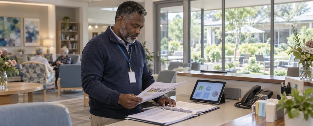 Illustration of a person working as a retirement village manager