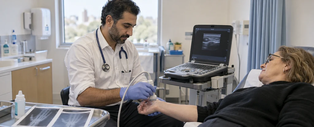 Illustration of a person working as a rheumatologist