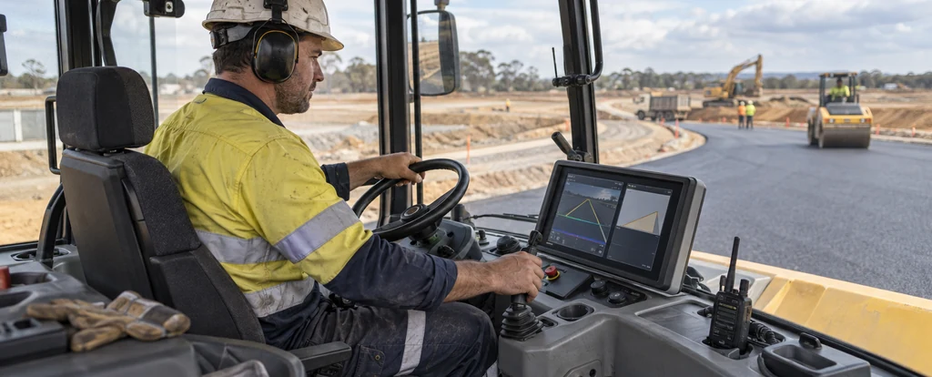 Illustration of a person working as a roller operator