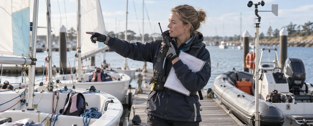 Illustration of a person working as a sailing instructor