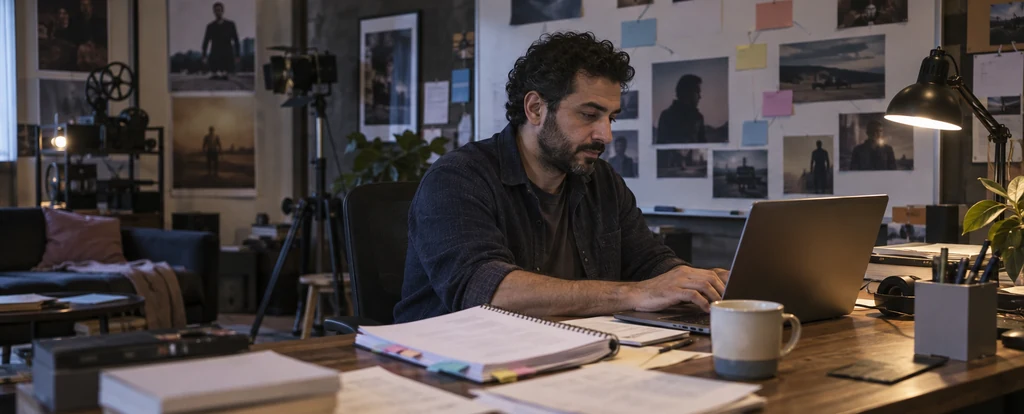Illustration of a person working as a screenwriter