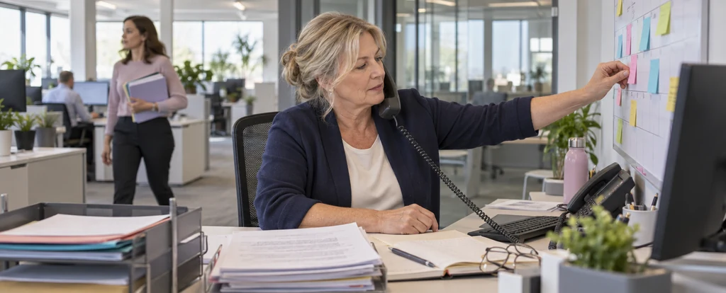 Illustration of a person working as a secretary