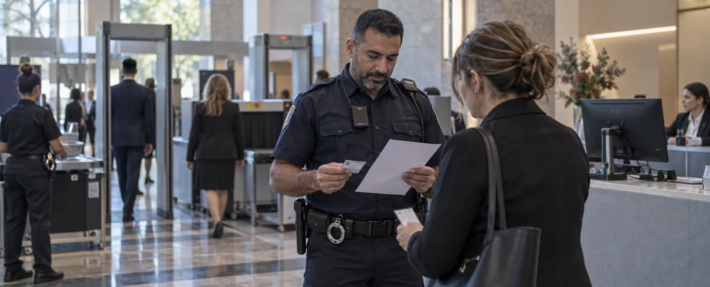 Illustration of a person working as a sheriff's officer